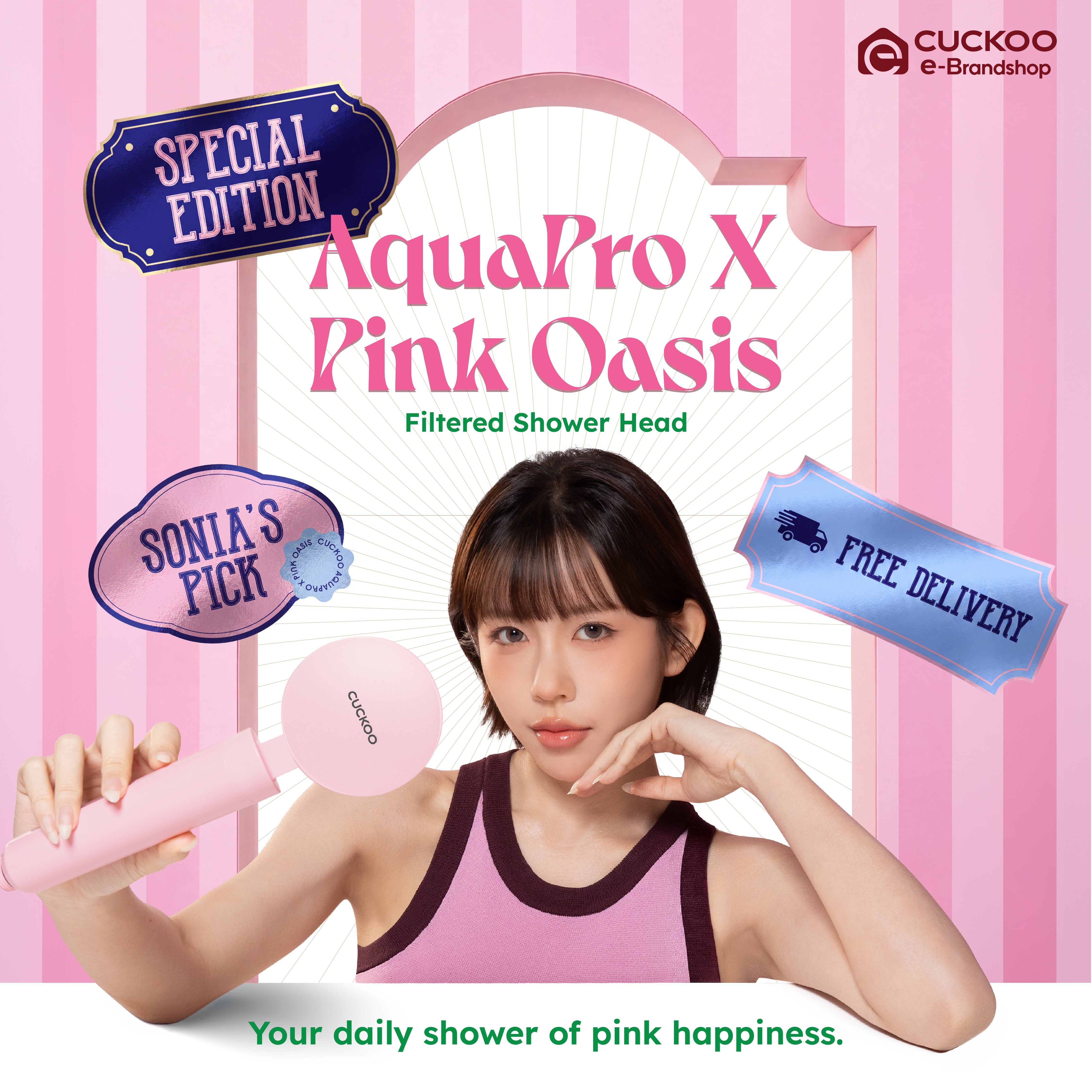 AquaPro X Pink Oasis Filtered Shower Head (Special Edition)