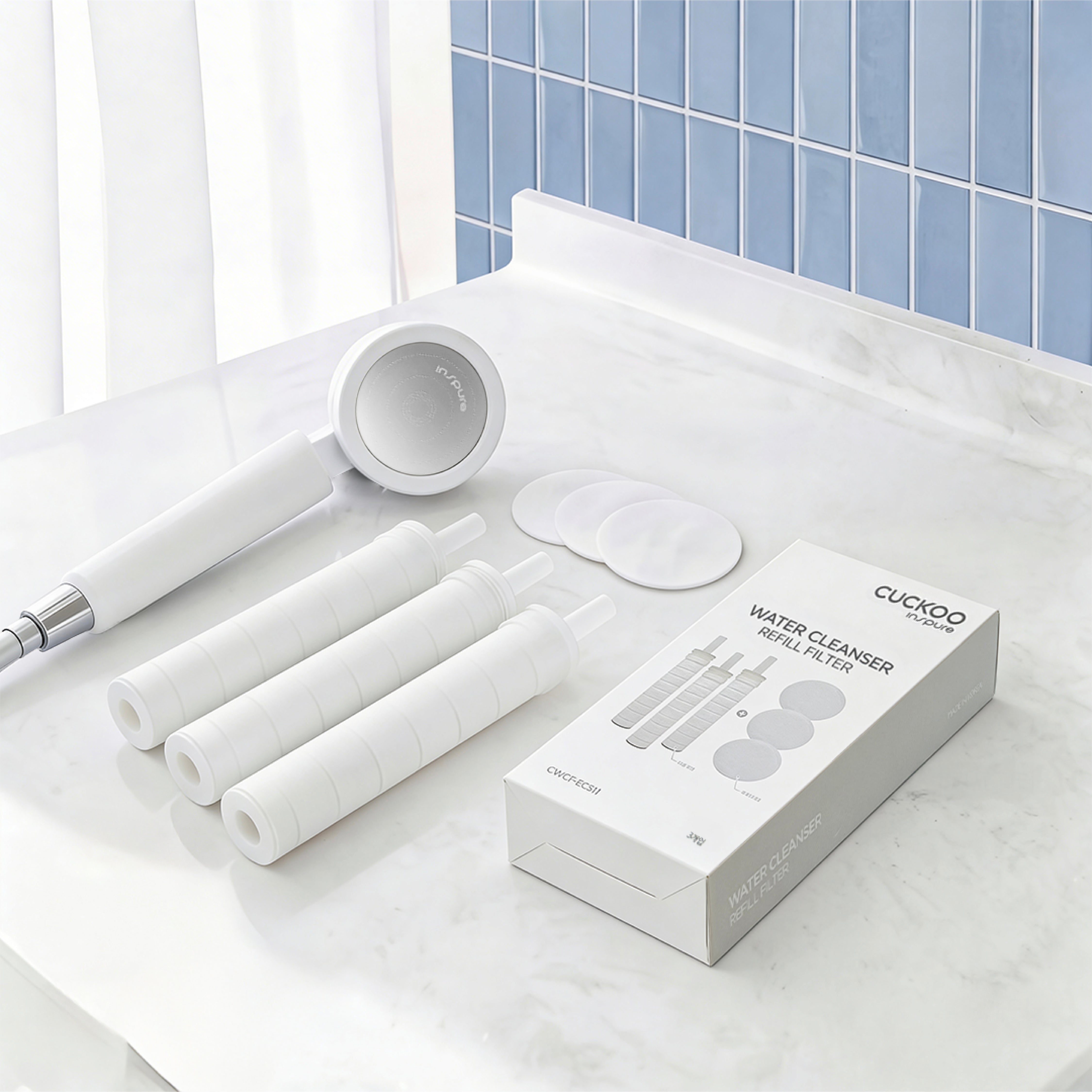 AquaPro X Filtered Shower Head - High-Density Fibre Filter & Body Filter Refill Pack
