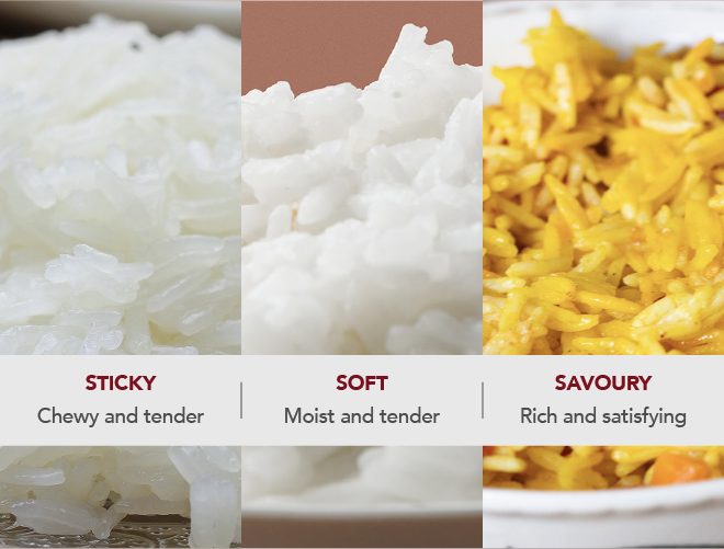 3 RICE TEXTURE OPTIONS