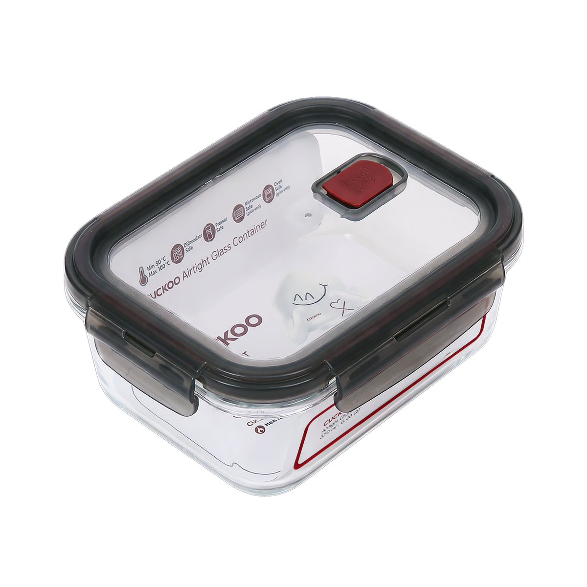 CUCKOO x FUKURO Yoki Borosilicate Rectangle Airtight Glass Container (370ml)