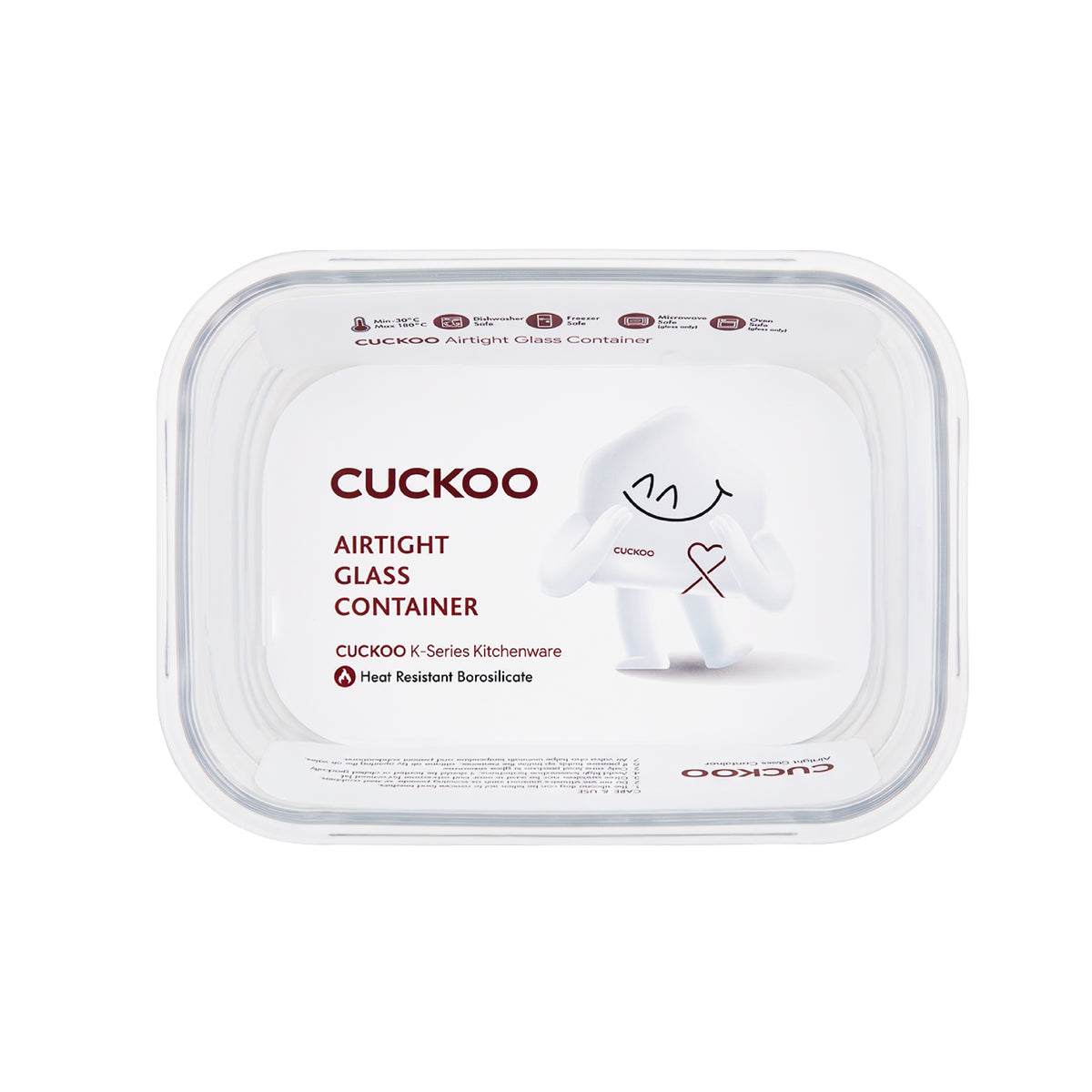 CUCKOO x FUKURO Yoki Borosilicate Rectangle Airtight Glass Container (370ml)