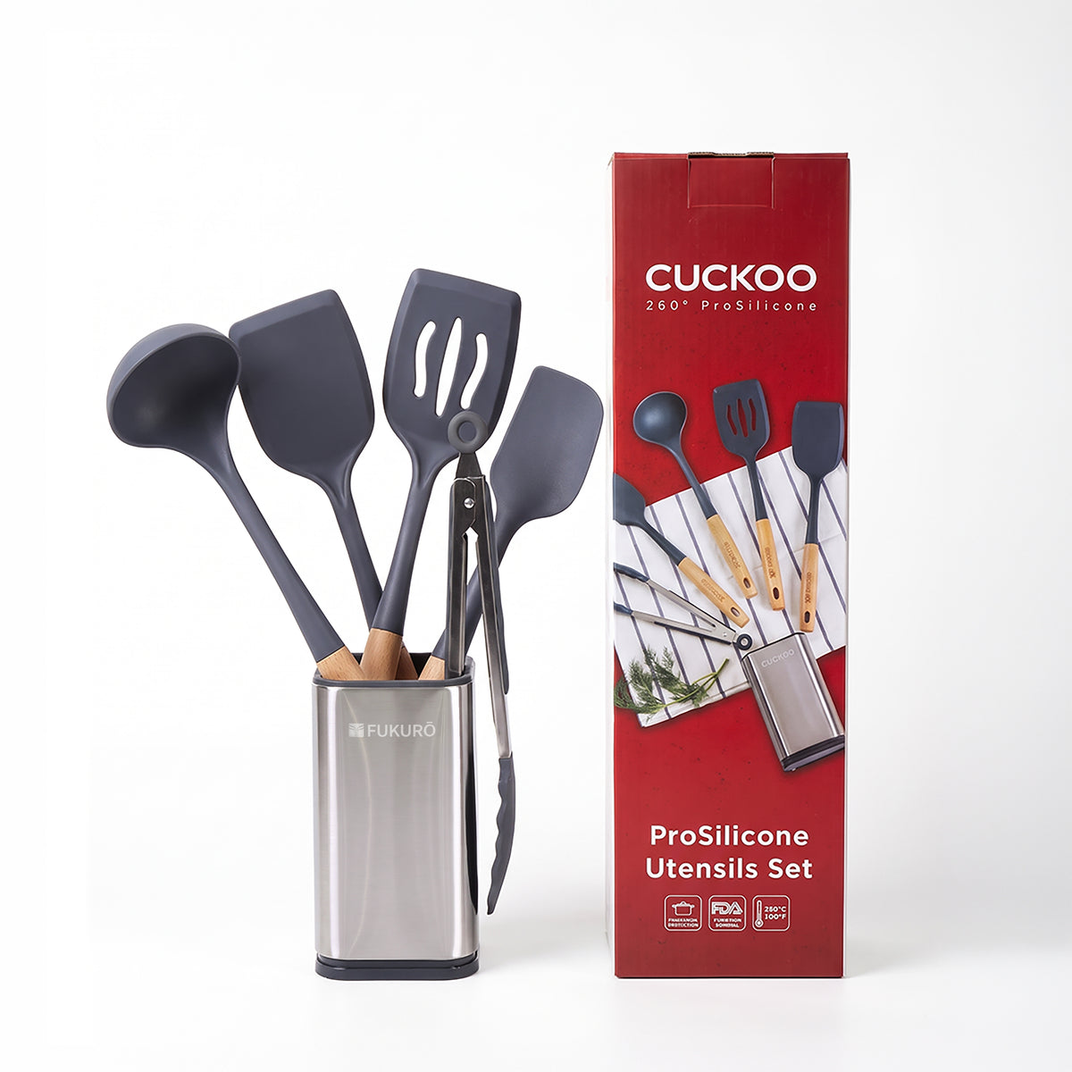 CUCKOO x FUKURO 260° ProSilicone 5-Piece Cooking Utensil Set (Muji Edition)